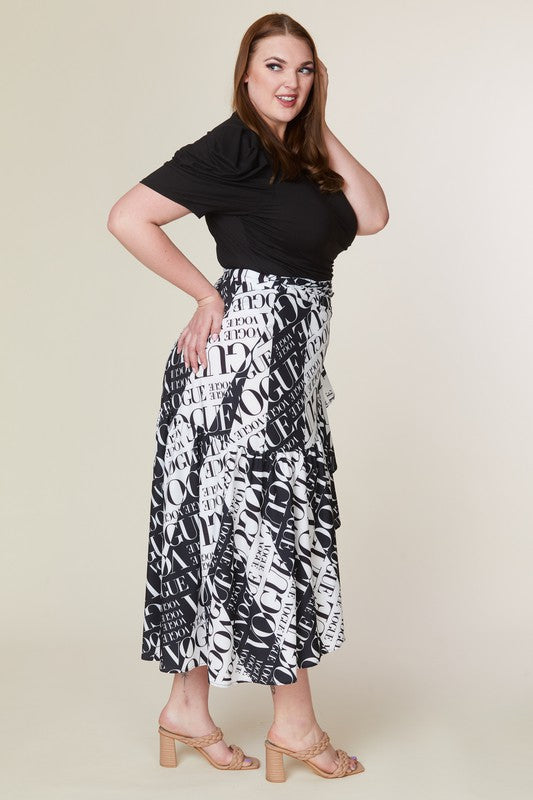 Print Wrap Around Skirt