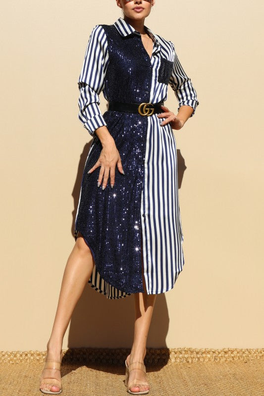 Midnight Stripes Dress