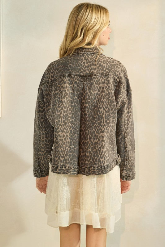 Leopard Jean Jacket