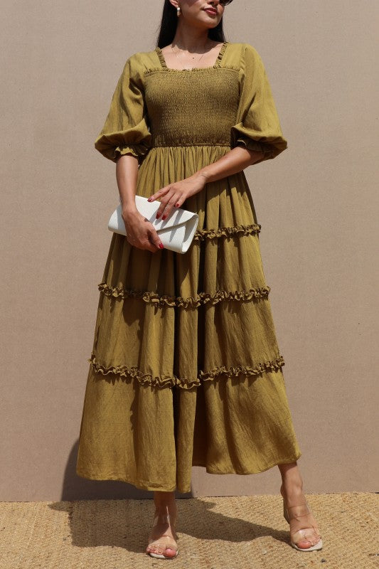 Maxi Dress Fluir Oliva