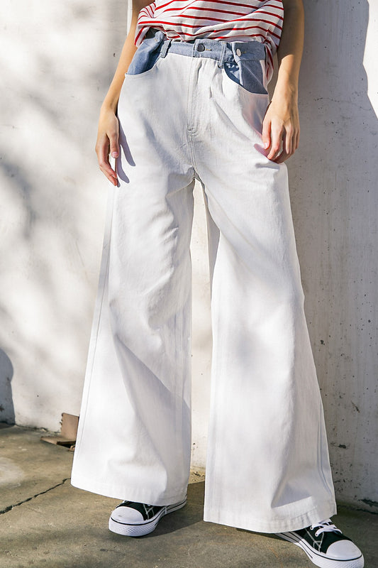 White Denim Pants